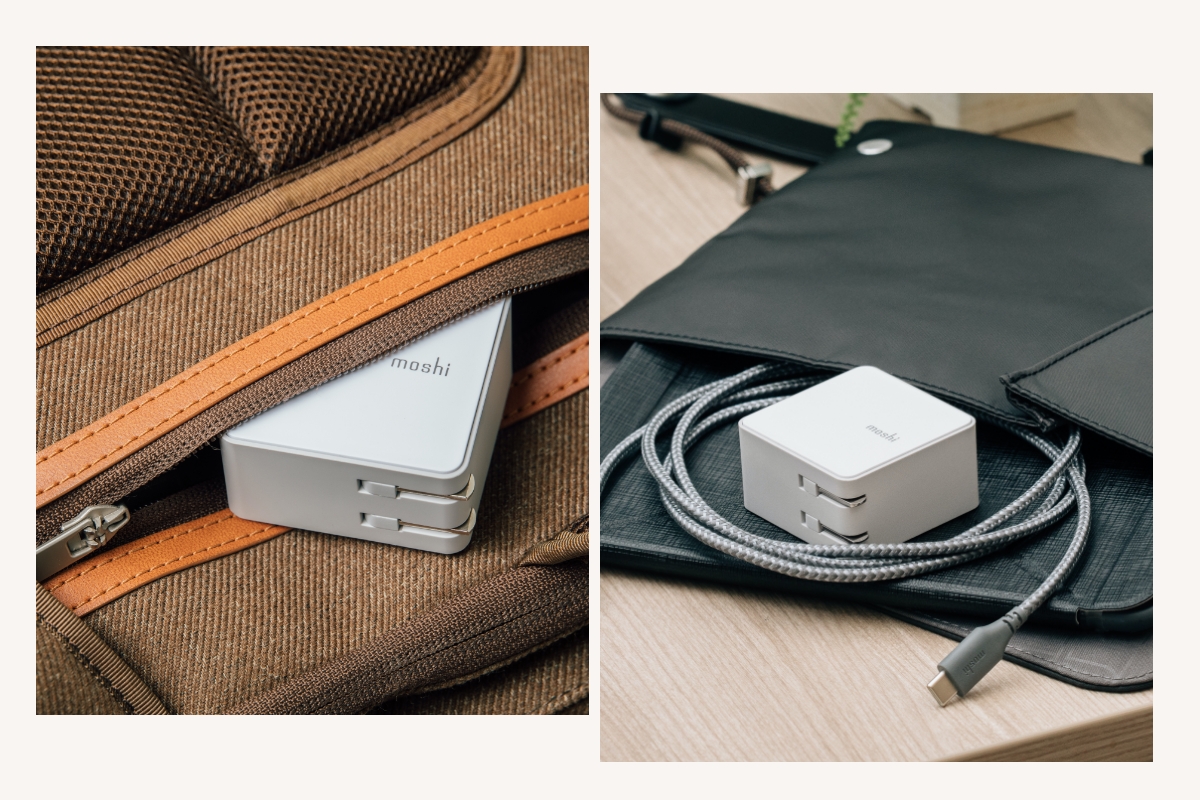 スマートでコンパクトな外部デザインの Qubit は市内移動でも世界旅行でも最適、大きさが 53.5 mm の正方形で厚さは 30 mm だけです。Qubit は次の旅行で楽にポケットやバッグ、ケースに入り、ケーブルのもつれや損傷を防止できるように使用しないときは本体に賢く畳んで整理できる収納式電源プラグ付き。