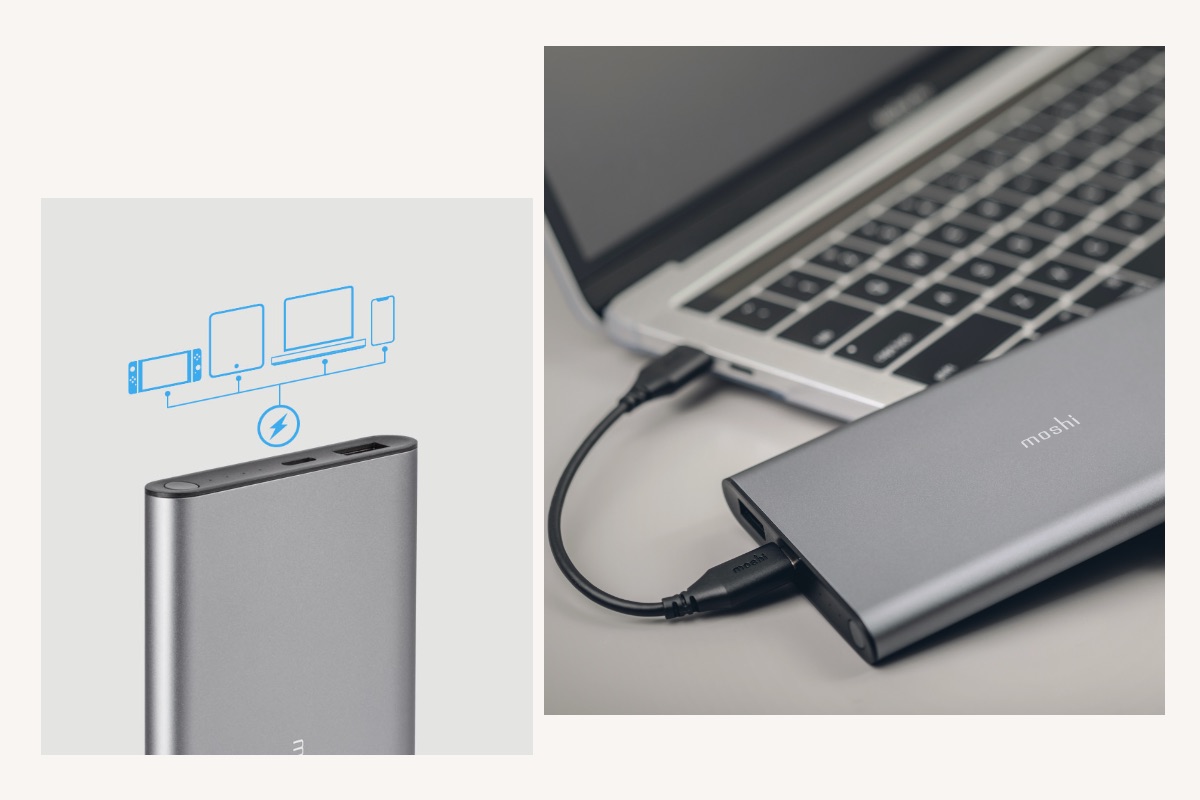 Supports USB-C Power Delivery (PD) for fast-charging up to 30 W. Can even be used to provide emergency power to a Macbook, Surface, or other laptop over USB-C.