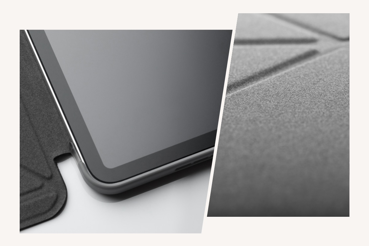 La coque en microfibre douce protège votre écran tactile tandis qu'un cadre absorbant les chocs offre une protection contre les rayures et les chocs à votre appareil.