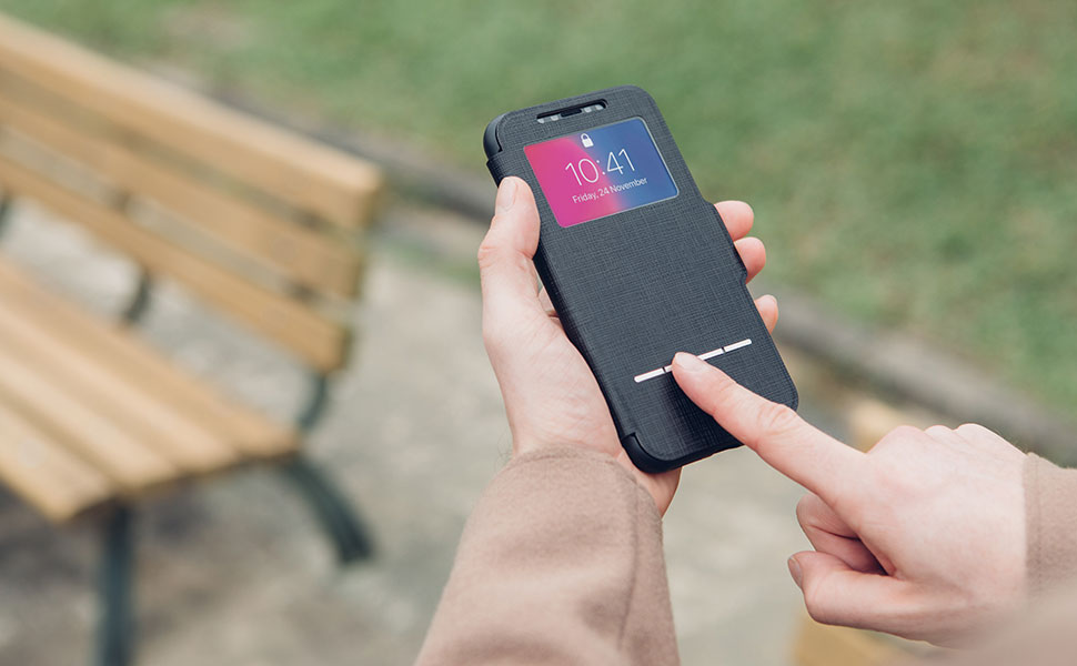 Répondez/rejetez les appels, effectuez des paiements électroniques, utilisez la reconnaissance faciale et vérifiez la date et l’heure sur la protection avant