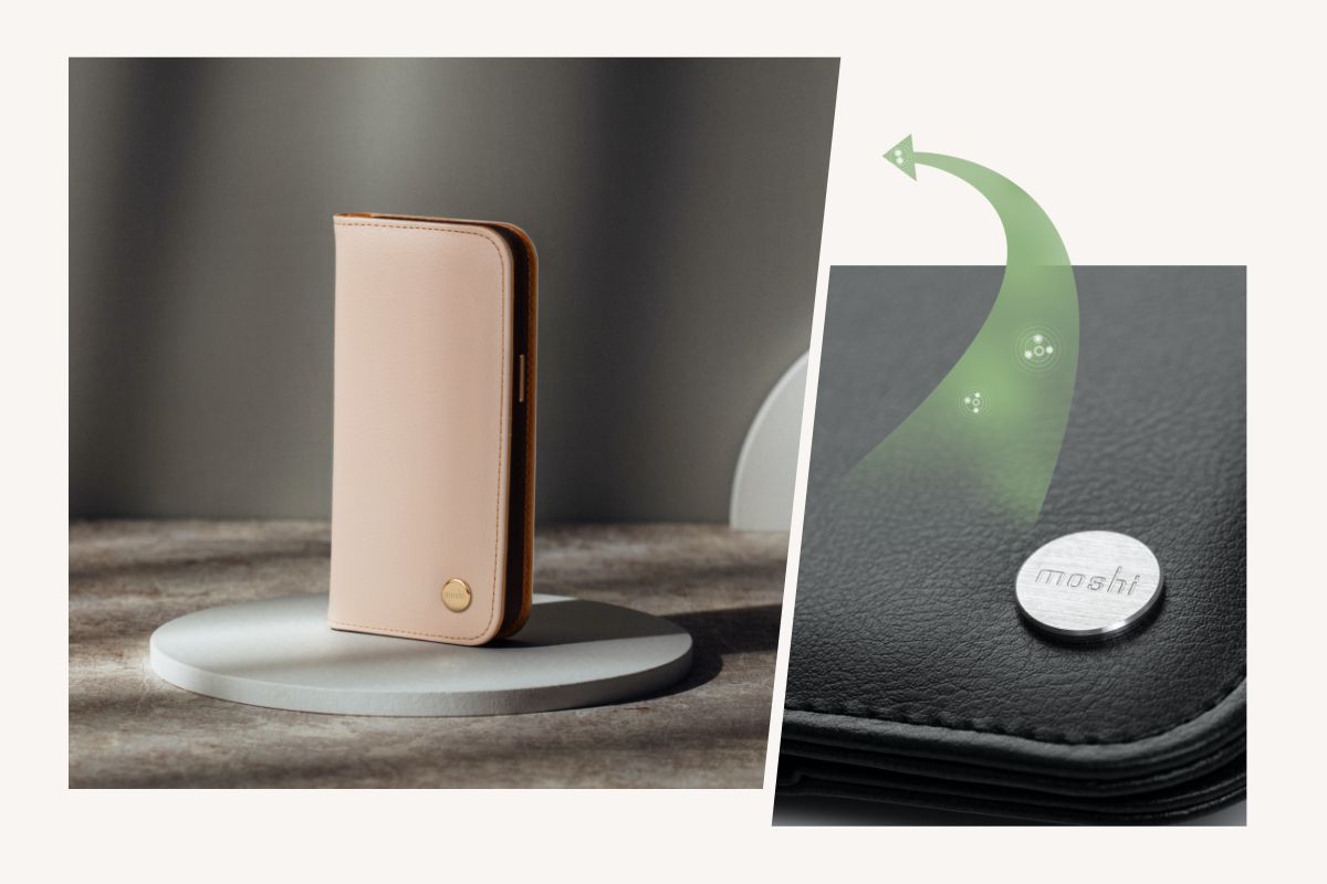 The soft-touch outer not only gives a refined and elegant look, but also protects your phone against the elements while you're out and about. For added protection, Overture is treated with Moshi's proprietary NanoShield™ antimicrobial coating which kills germs and bacteria upon contact.