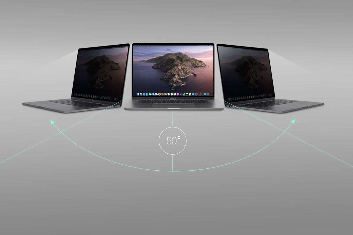 Защитите экран своего MacBook от посторонних глаз. Отлично подходит для работы в самолете или людных местах.