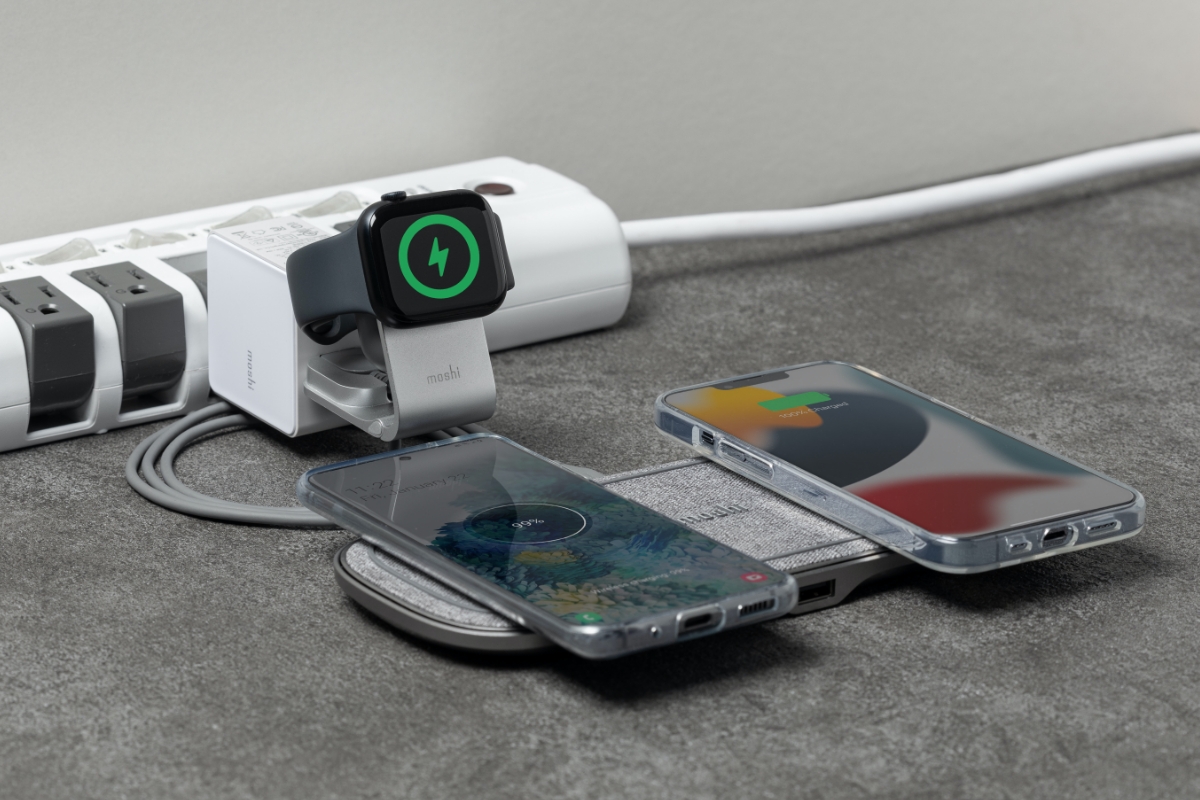 Qubit を Moshi Q コレクションワイヤレスチャージャーと併用すると可能な限り最速無線充電ができます。全ての Q コレクション チャージャーはQubitと接続すると最大 15 W の無線充電出力を発揮します。これには最新 Sette Q デュアルワイヤレスチャージパッドを含みます。