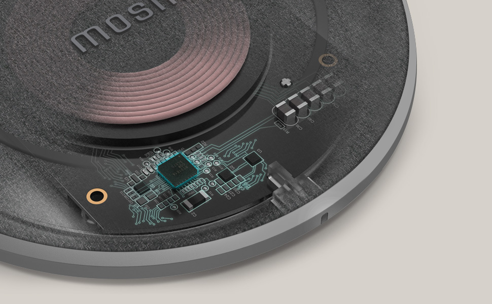 Die fortschrittliche Schaltungstechnik gewährleistet neben einem optimierten, kabellosen Ladevorgang auch die Fremdkörpererkennung, den Überhitzungsschutz und die Smart-LED-Steuerung.