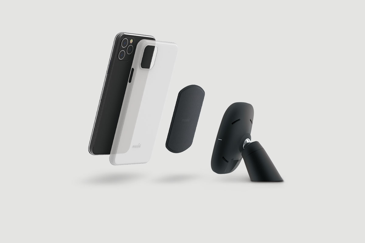 Cette plaque permet à votre appareil d’être compatible avec n’importe quel support de la série SnapTo de Moshi.