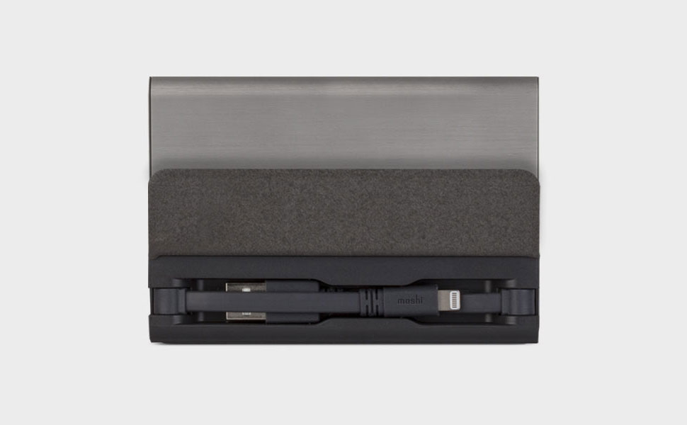 Cables USB y Lightning ocultos con un elegante diseño plegable
