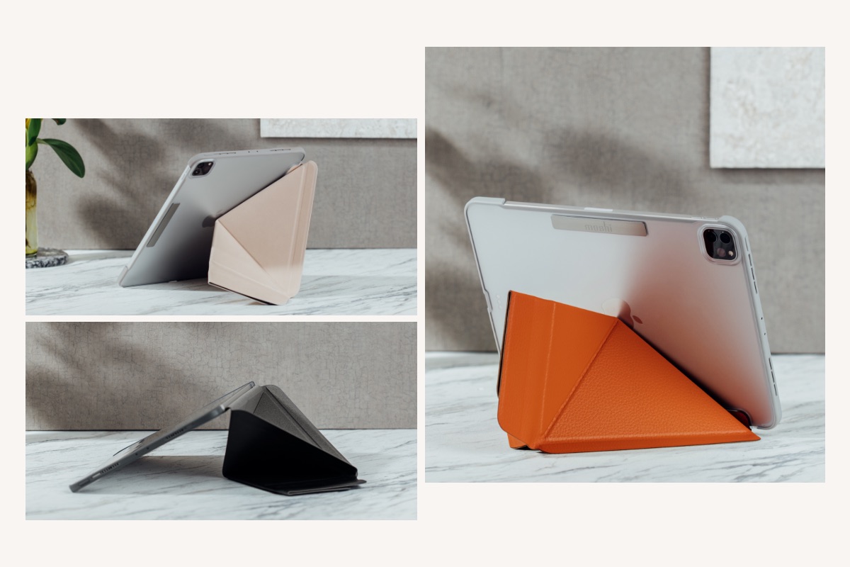 Das preisgekrönte Design des VersaCover stellt Ihr iPad in den richtigen Winkeln zum Schreiben, Lesen und Surfen im Internet auf.