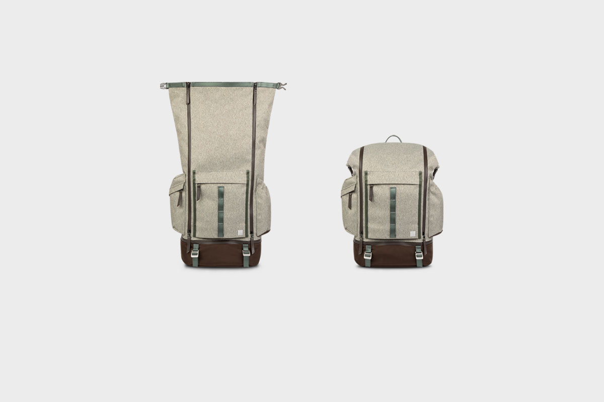 Das Rolltop-Design der Tasche verfügt über verstellbare Riemenklemmen, um Ihre Ausrüstung auch bei voller Belastung sicher zu halten.