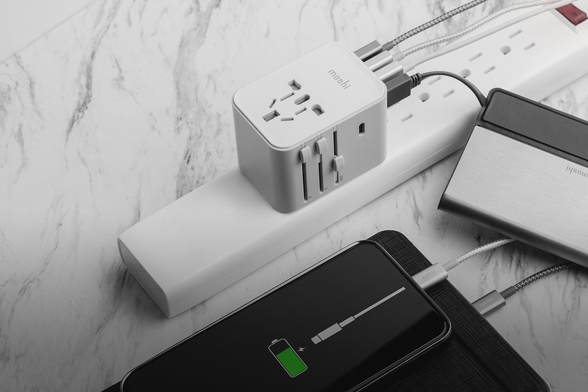 1個以上のデバイスを接続するとMoshi独自技術のダイナミックパワーシェアリングが合計充電電流を検出し、接続されたすべてのデバイスを最適に充電できるようにします。