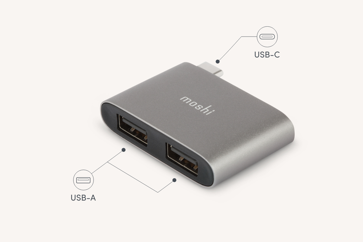 USB-C to USB-A 雙端口轉接器– us.moshi (US)