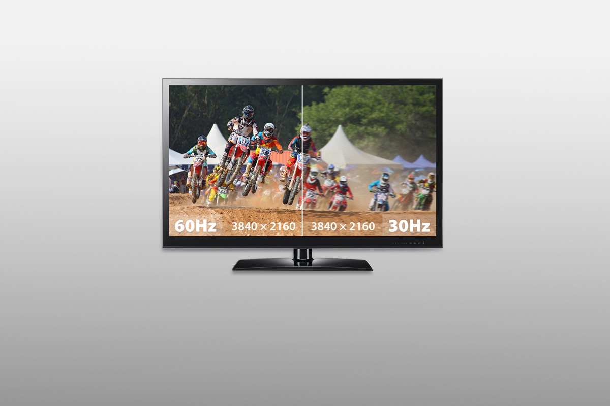 Unterstützt 4K bei 60 Hz Ultra-HD-Auflösung, die deutlich glatter und klarer als 4K bei 30 Hz ist.