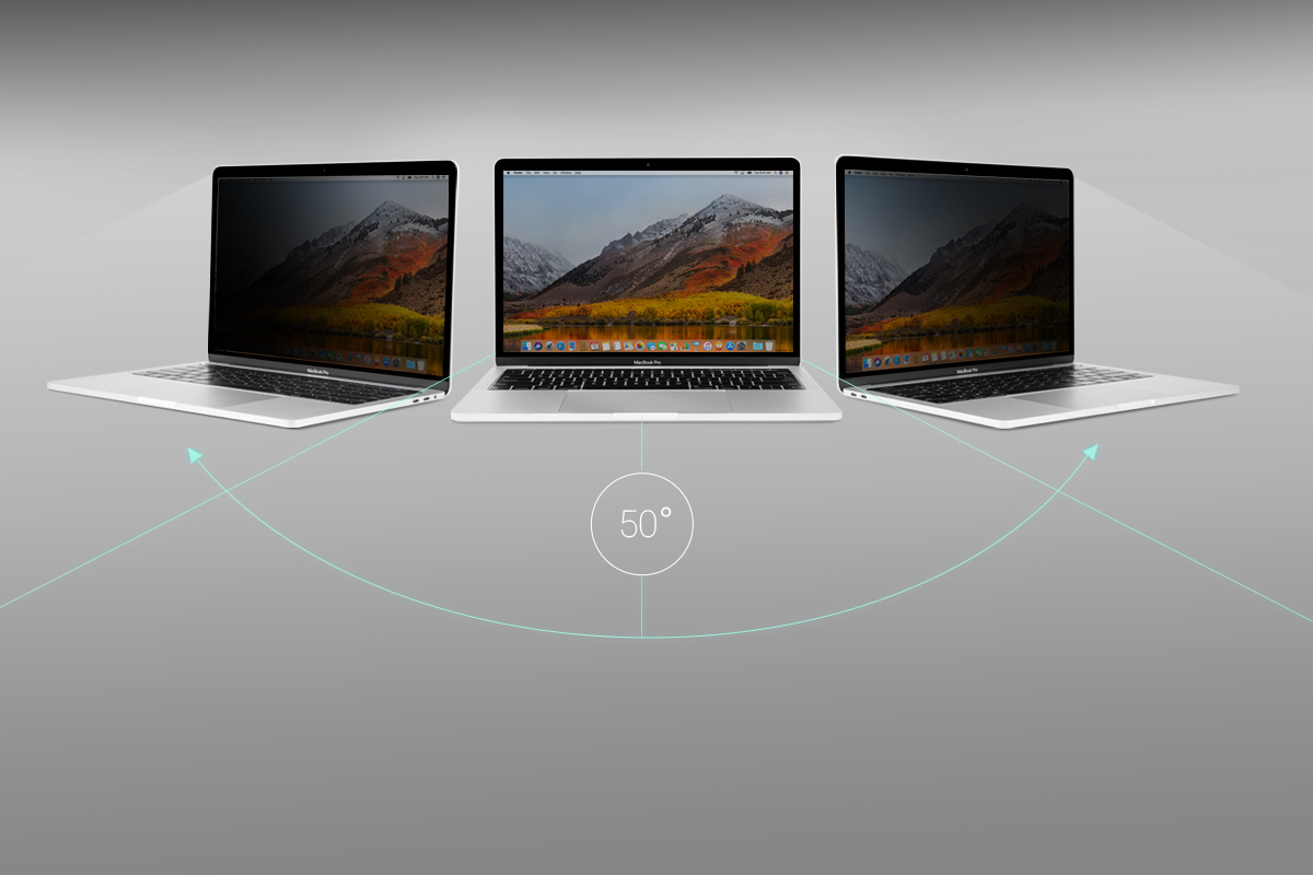 Защитите экран своего MacBook от посторонних глаз. Отлично подходит для работы в самолете или людных местах.