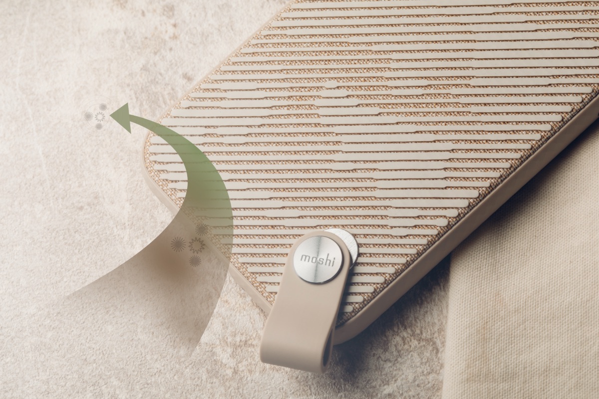 Für zusätzlichen Schutz wird Altra mit der antimikrobiellen Beschichtung NanoShield™ von Moshi behandelt, die Keime und Bakterien bei Kontakt abtötet.