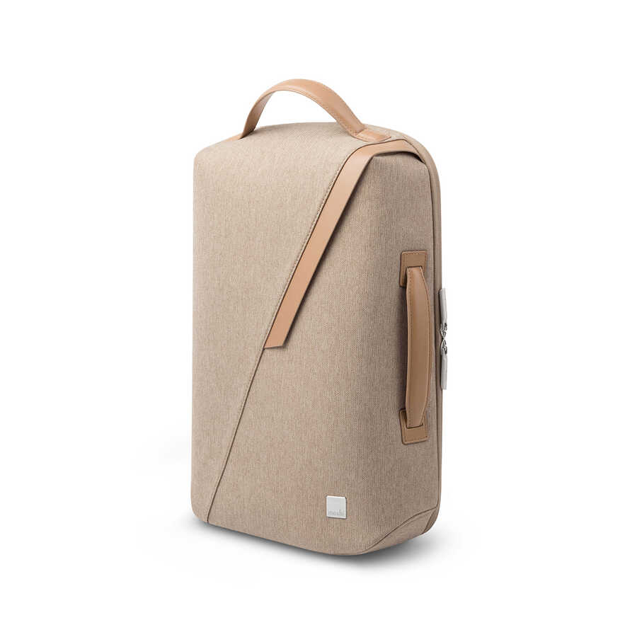 beige laptop bag